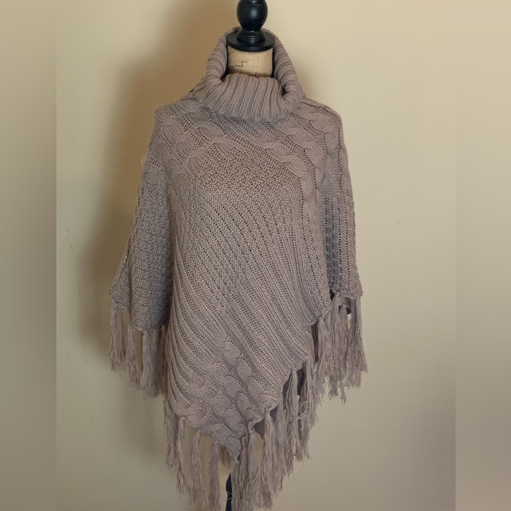 Turtleneck poncho